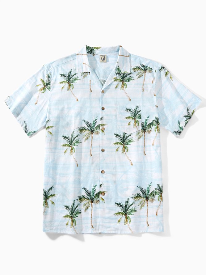 Hardaddy® Cotton Coconut Tree Chest Pocket Resort Shirt