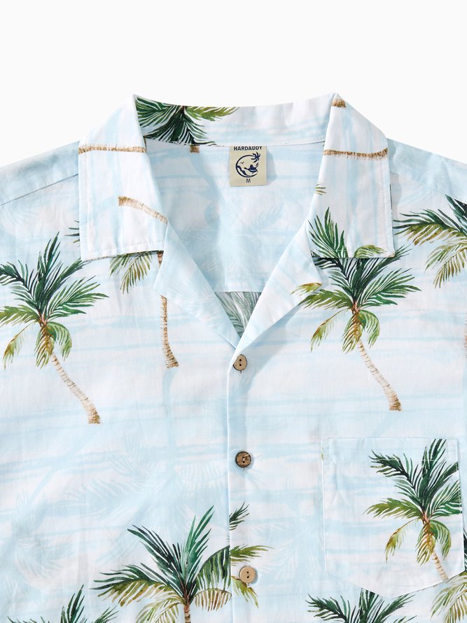 Hardaddy® Cotton Coconut Tree Chest Pocket Resort Shirt