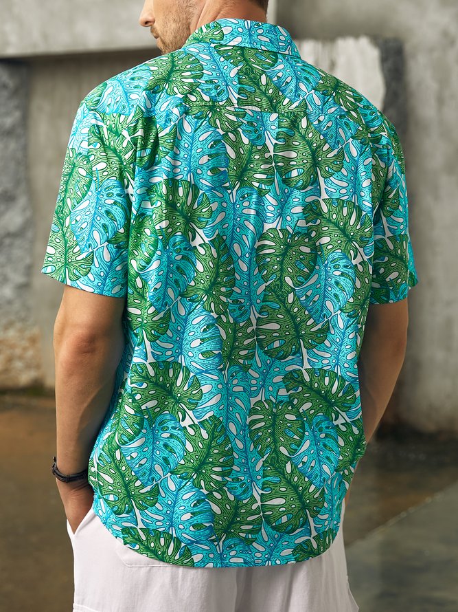 Hardaddy® Cotton Tropical Coconut Tree Oxford Shirt