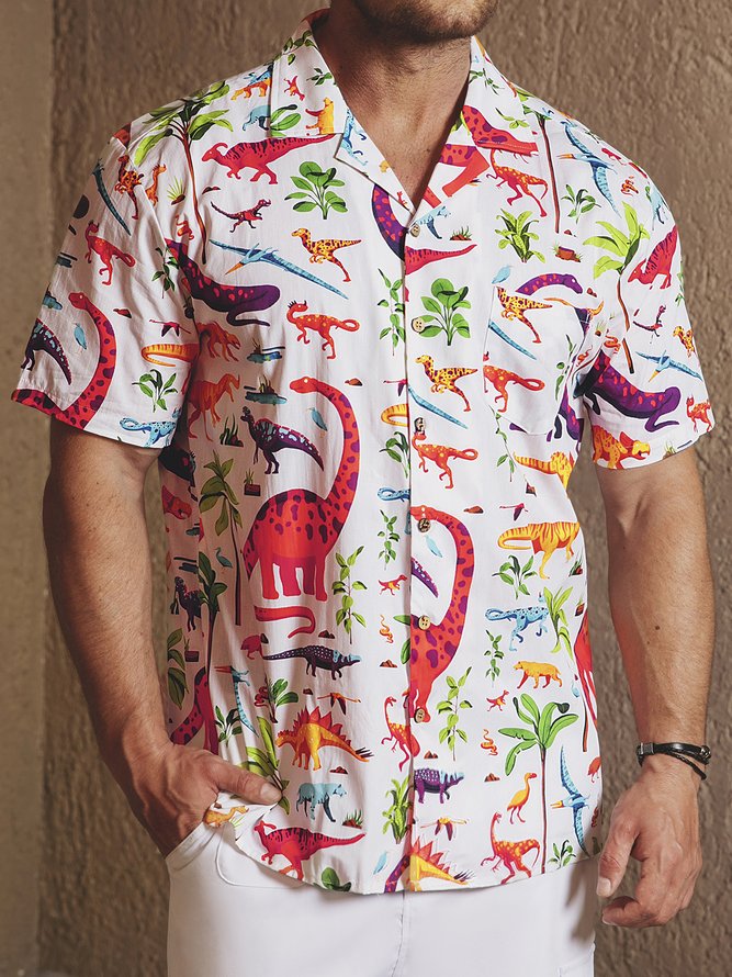 Hardaddy® Cotton Dinosaur Park Resort Shirt