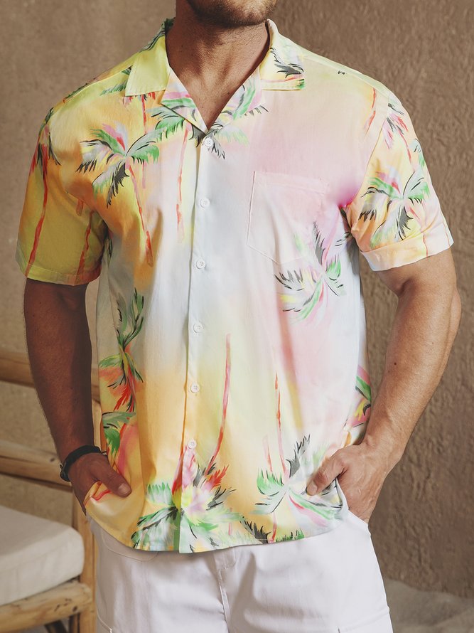 Hardaddy® Cotton Palm Tree Aloha Shirt