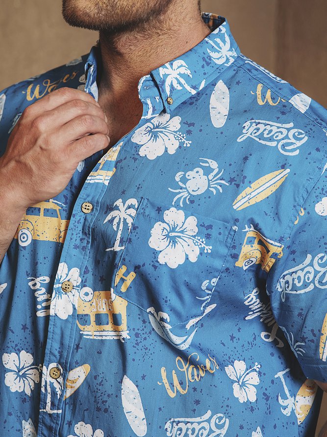 Hardaddy® Cotton Surfing Hawaii Oxford Shirt