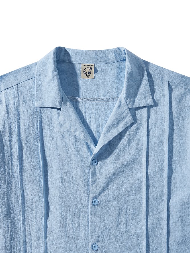 Hardaddy® Cotton Plain Pleated Guayabera Shirt