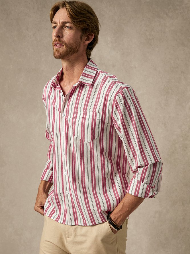 Hardaddy® Cotton Striped Long Sleeve Casual Shirt