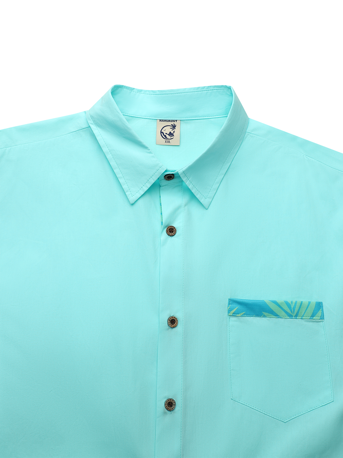 Cotton Botanical Contrast Long Sleeve Shirt