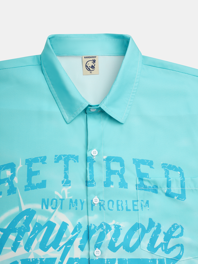 Retired Not My Problem Anymore Chest Pocket Short Sleeve Hawaiian Shirt