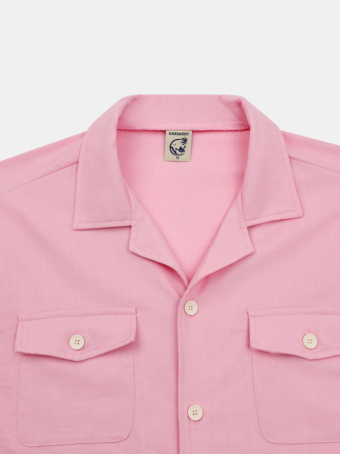 Hardaddy® Cotton Plain Flap Pockets Short Sleeve Casual Shirt