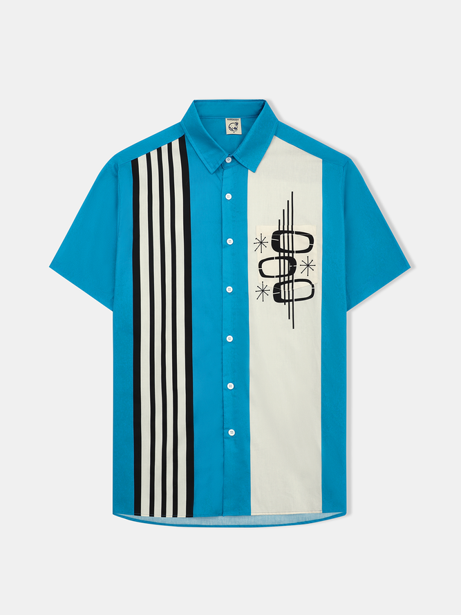 Hardaddy® Cotton Mid Century Pattern Bowling Shirt