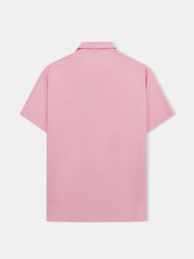Hardaddy® Cotton Plain Flap Pockets Short Sleeve Casual Shirt