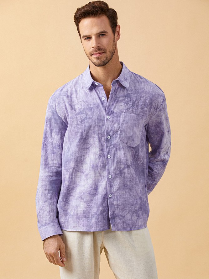 Cotton Chest Pocket Long Sleeve Casual Shirt