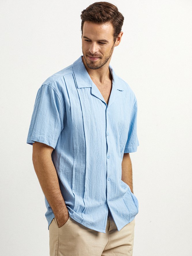 Hardaddy® Cotton Plain Pleated Guayabera Shirt
