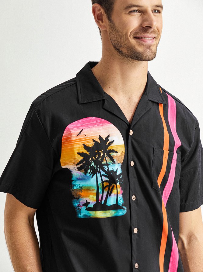 Hardaddy® Cotton Coconut Tree Bowling Shirt