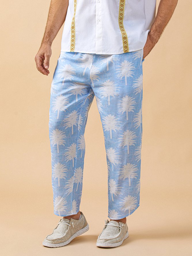 Palm Tree Cropped Pants