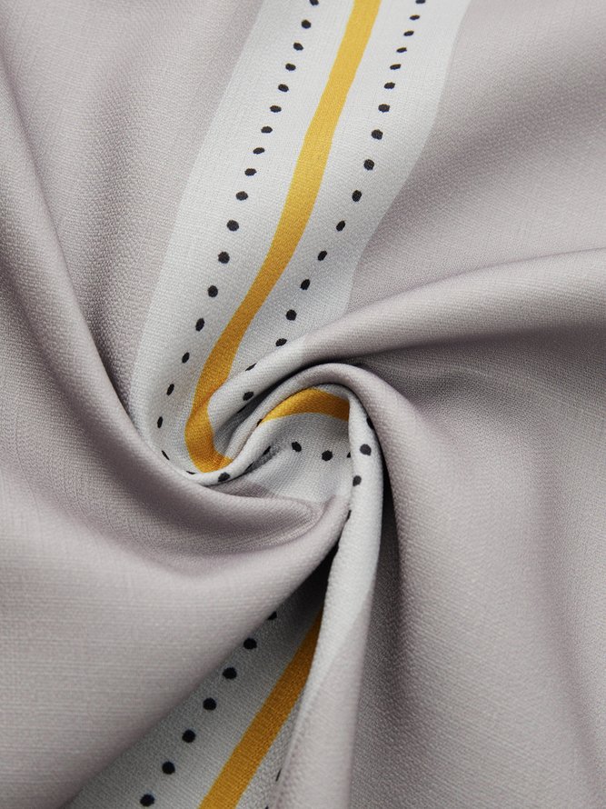 Geometric Chest Pocket Guayabera Shirt