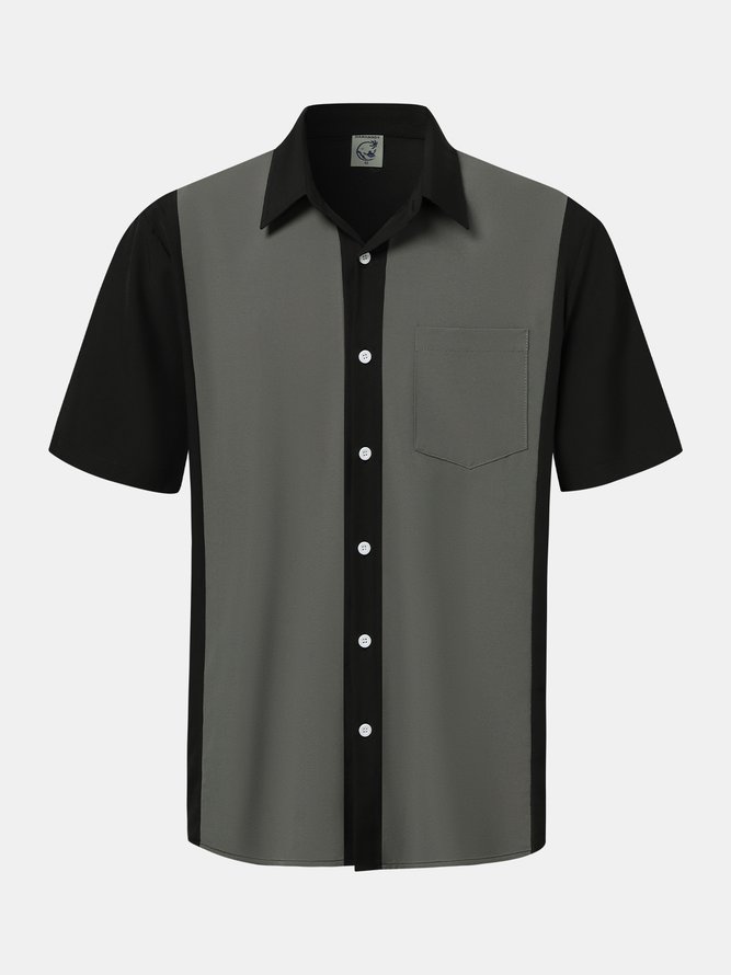 Men's Basic 50s Style Bowling Shirt