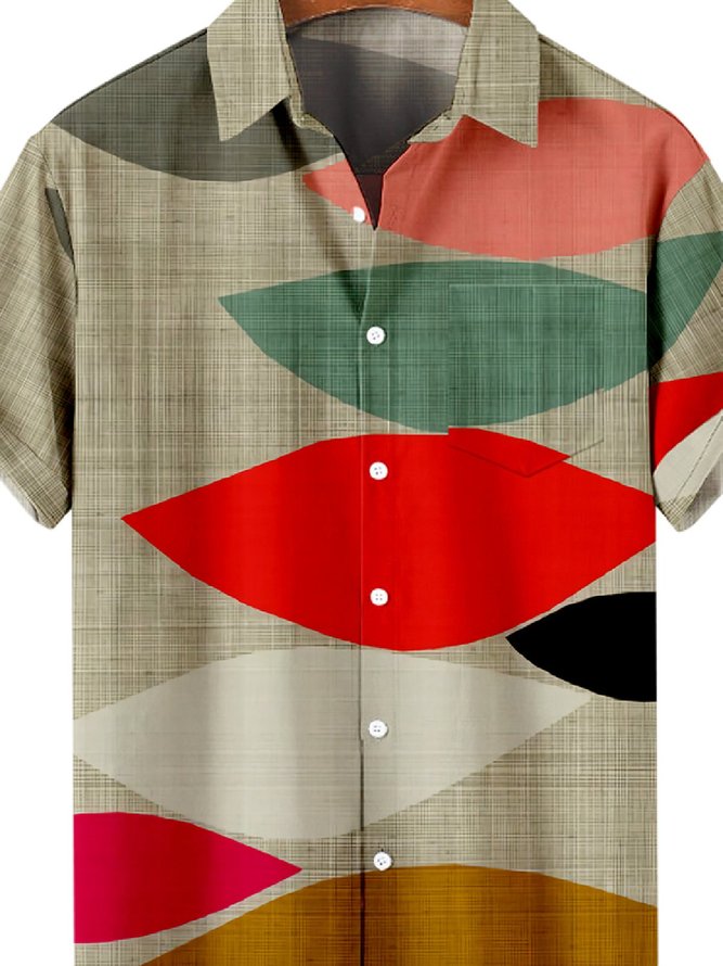 Geometric Shirt Collar Shirts | hardaddy