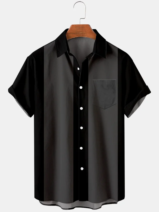Shirts For Father Men's Basic 50s Style Bowling Shirt | hardaddy