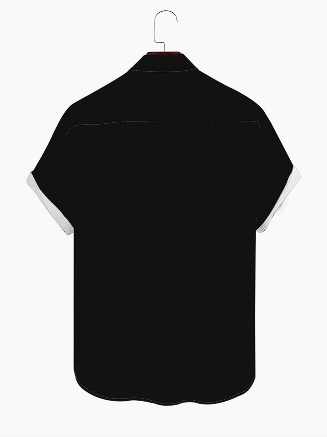 Mens Retro Music Note Print Up To 4XLT Jazz Style Shirt