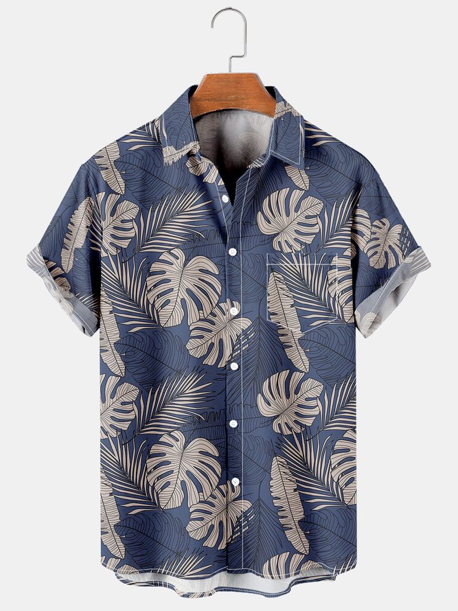 Mens Palm Leaves & Monstera Ceriman Leaves Print Casual Breathable ...