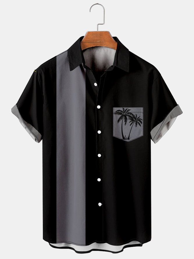 Men's Retro Simple Loose Hawaiian Short Sleeve Shirt