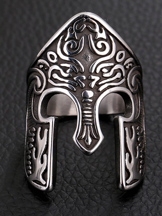 Men's Spartan Mask Helmet Ring