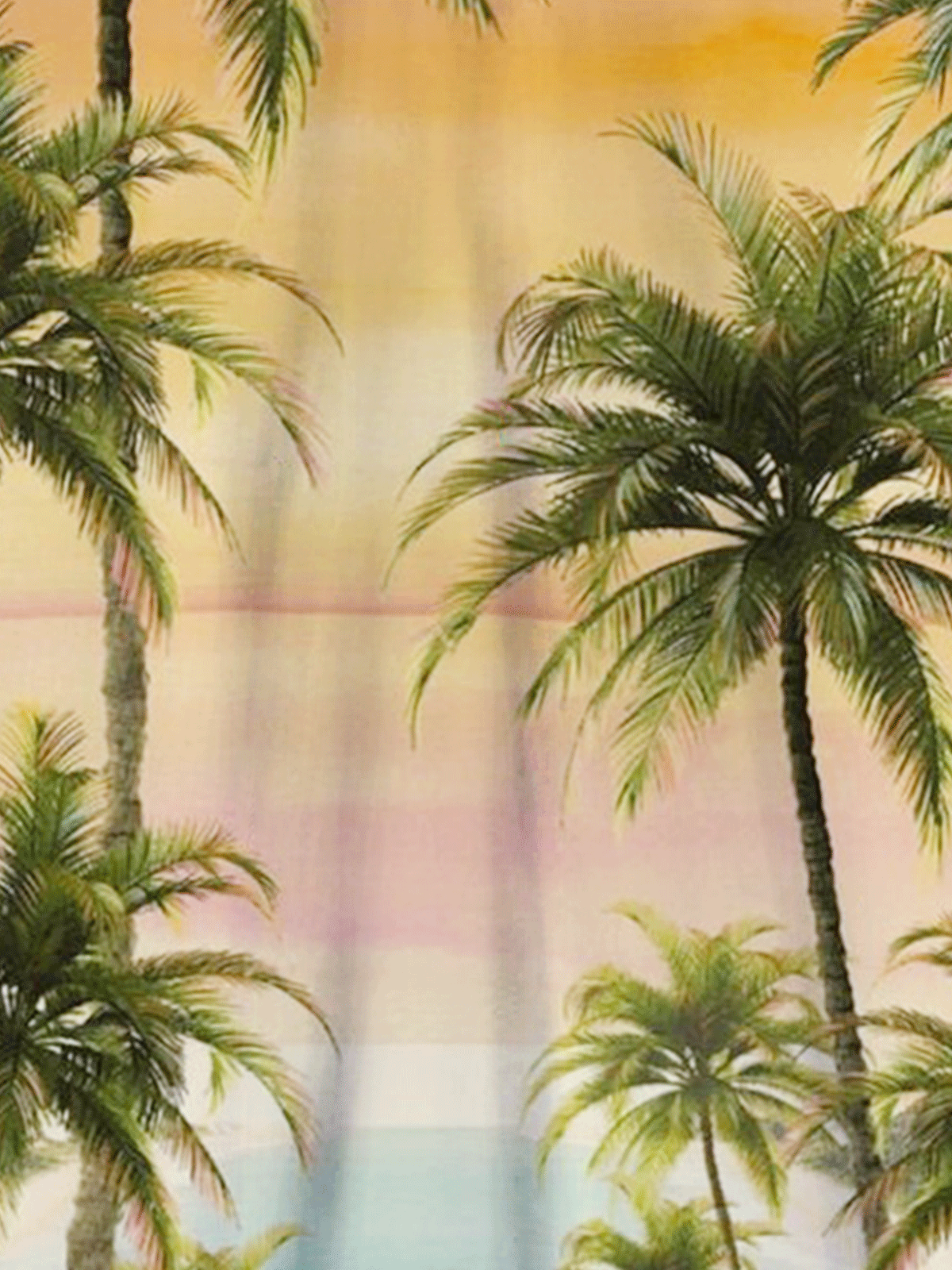 Resort Style Hawaiian Series Coconut Tree Element Moisture Wicking Lapel Short-Sleeved Polo Print Top