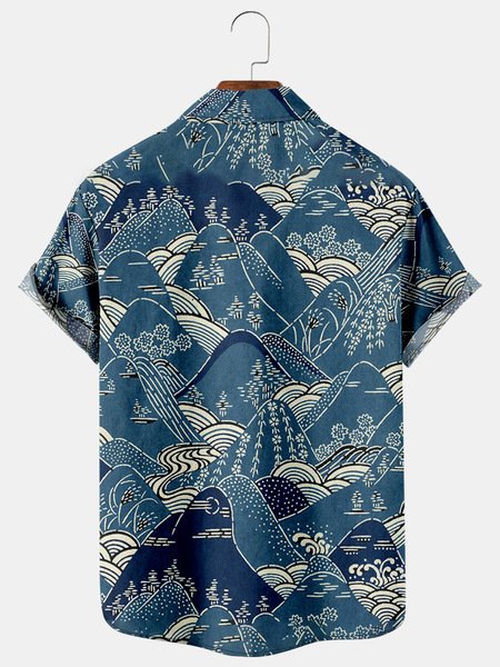 Men's Vintage Print Casual Short Sleeve Hawaiian Shirt
