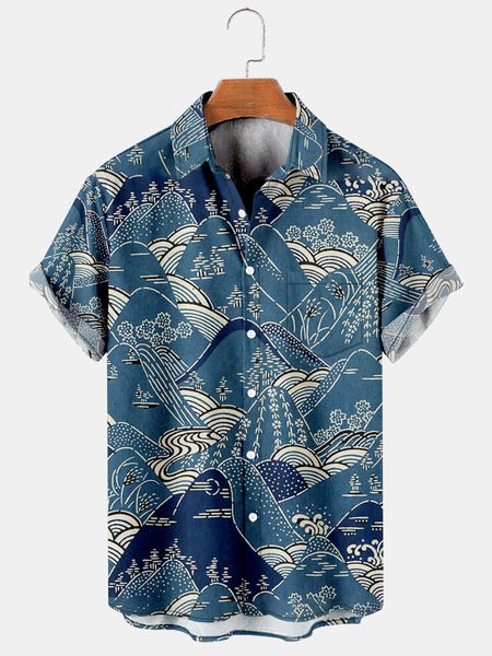 Men's Vintage Print Casual Short Sleeve Hawaiian Shirt
