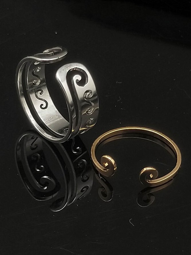 Men and women couples adjustable titanium steel colorfast ring
