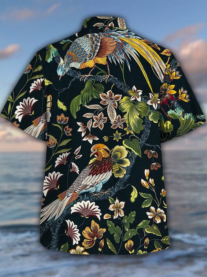 Men's Casual Vacation Breathable Short Sleeve Hawaiian Shirt