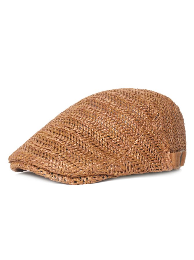 Men's Breathable Shade Spring Summer Braided Casual Beret