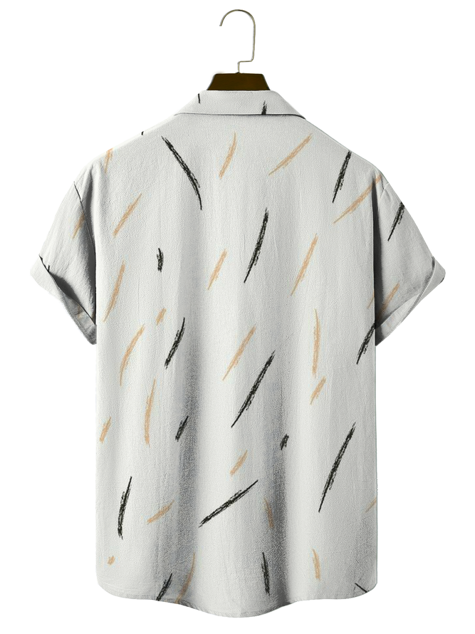 Cozy Linen Shirt Cotton Linen Style Geometric Striped Cozy Linen Shirt