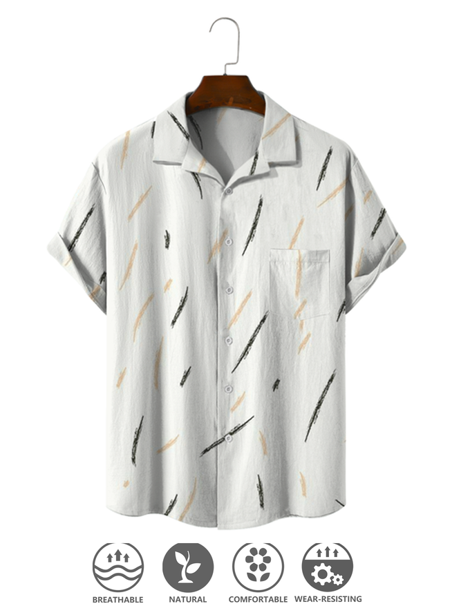 Cozy Linen Shirt Cotton Linen Style Geometric Striped Cozy Linen Shirt