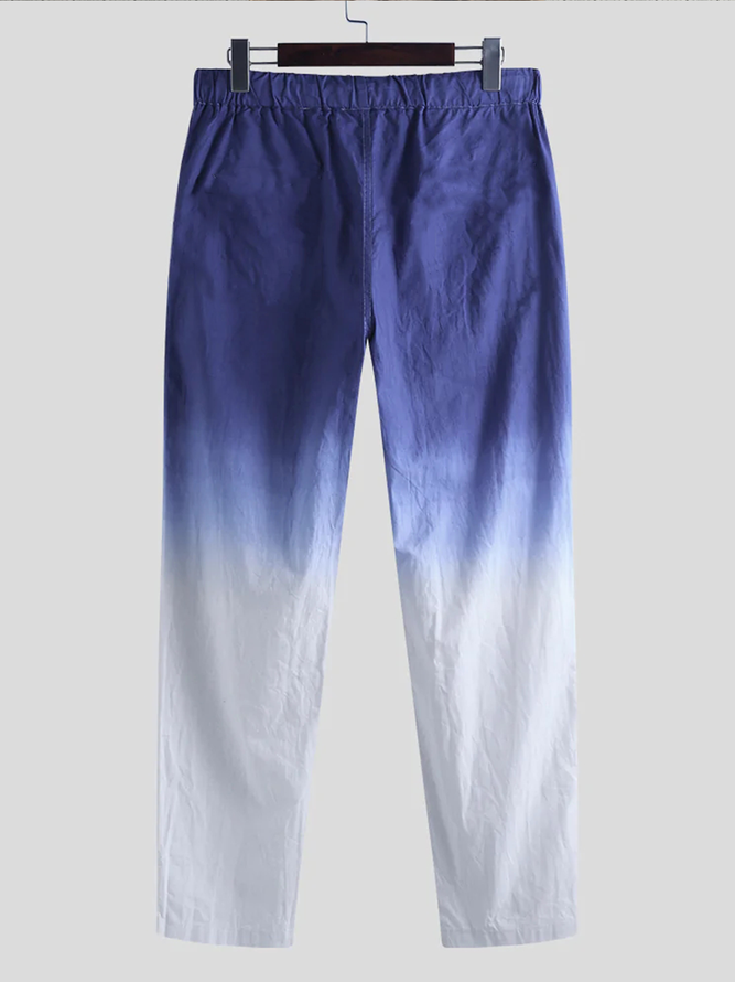 Casual Ombre Summer No Elasticity Chemical Fiber Blend Straight pants Long Regular Regular Size Casual Pants for Men