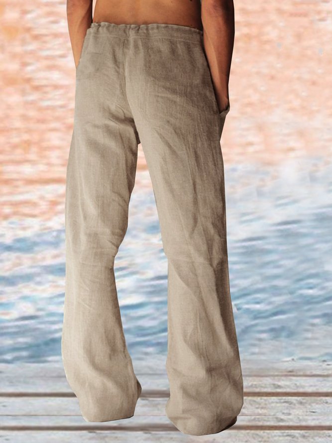 Cotton Linen Hawaiian Casual Trousers