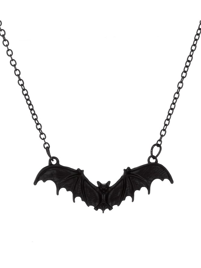Casual Black Bat Halloween Necklace