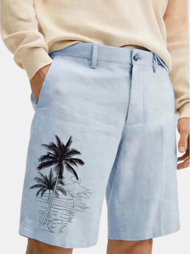 Cotton Linen Hawaiian Casual Shorts