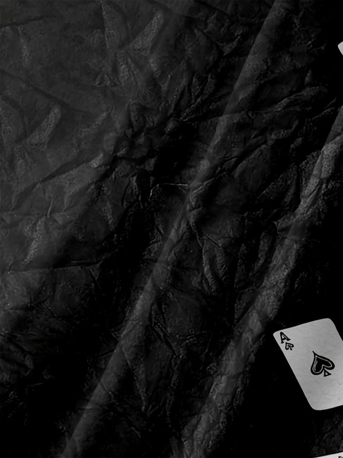 Poker Cards Chest Pocket Short Sleeve Hawaiian Shirt
