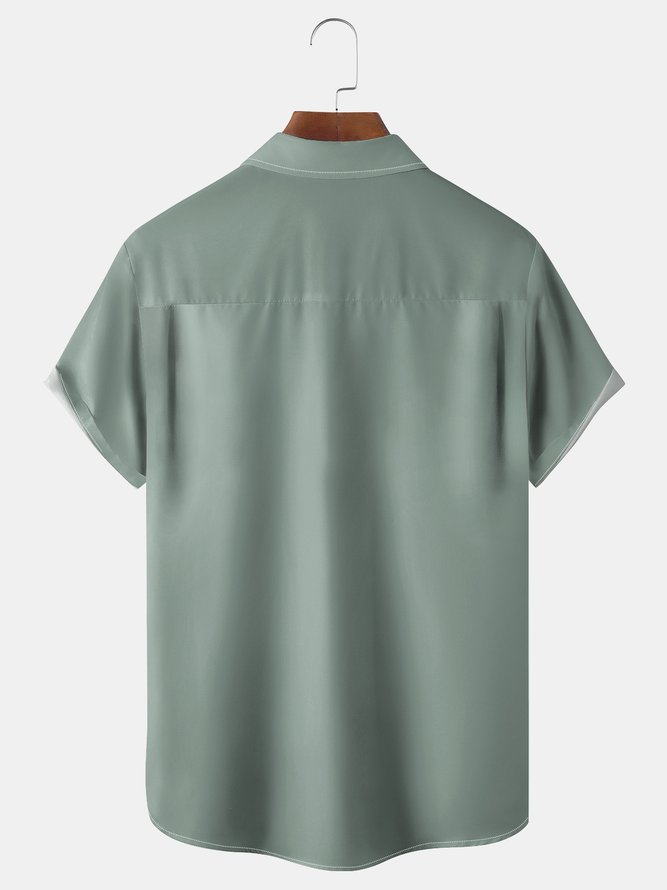 Clover Chest Pocket Short Sleeve Hawaiian Shirt
