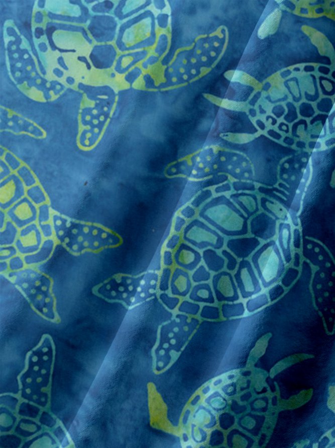 Sea Turtle Drawstring Beach Shorts