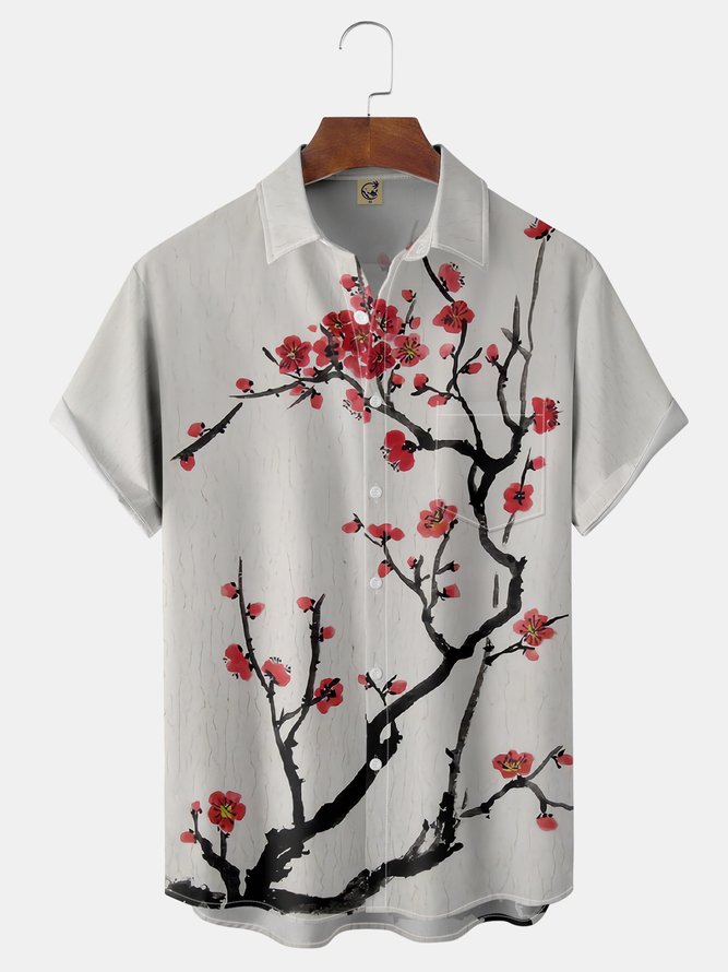 Ukiyo-e Chest Pocket Short Sleeve Shirt
