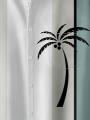 Coconut Tree Chest Pocket Short Sleeve Bowling Shirt
