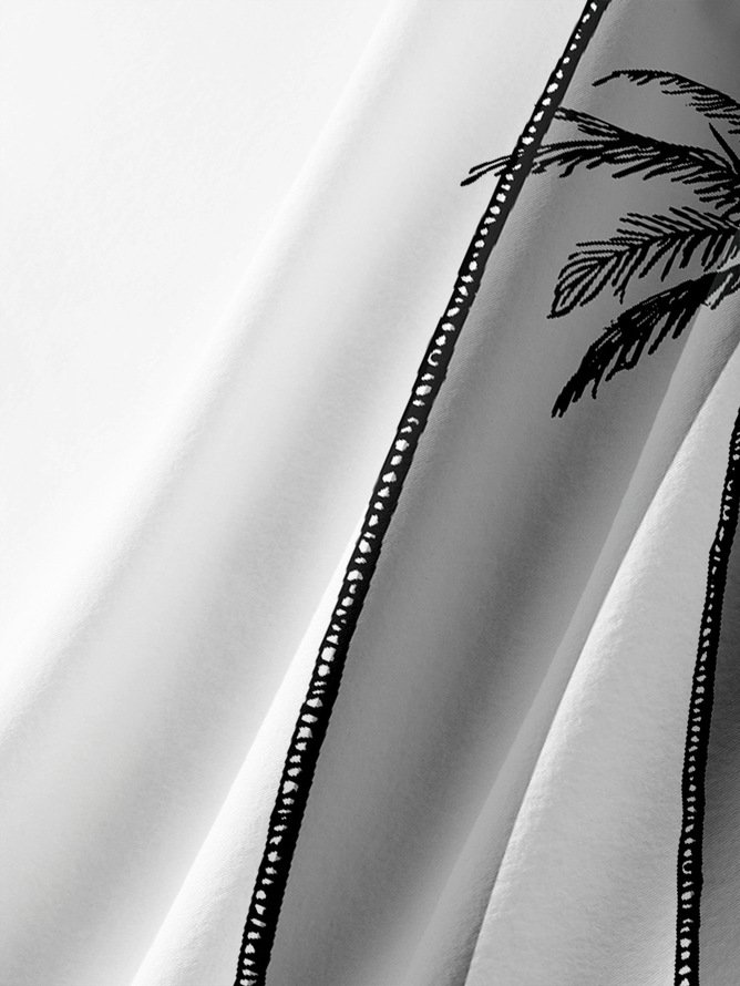 Big Size Coconut Tree Chest Pocket Short Sleeve Hawaiian Shirt