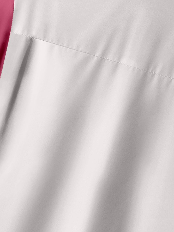 Geometric Flamingo Chest Pocket Short Sleeve Bowling Shirt