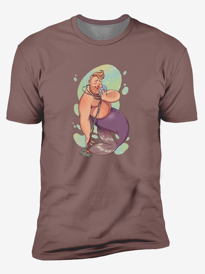 Mermaid Crew Neck Casual T-Shirt