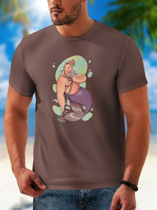 Mermaid Crew Neck Casual T-Shirt