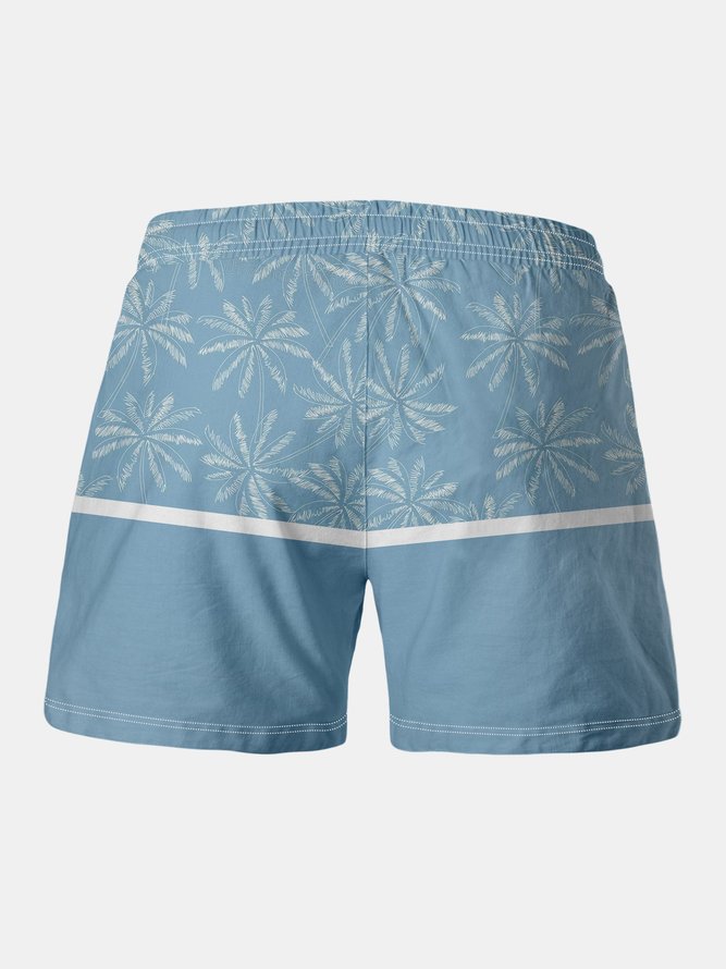 Coconut Tree Drawstring Beach Shorts
