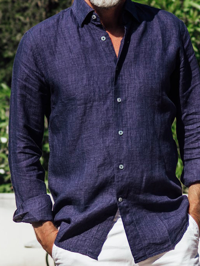 Big Size Plain Long Sleeve Shirt