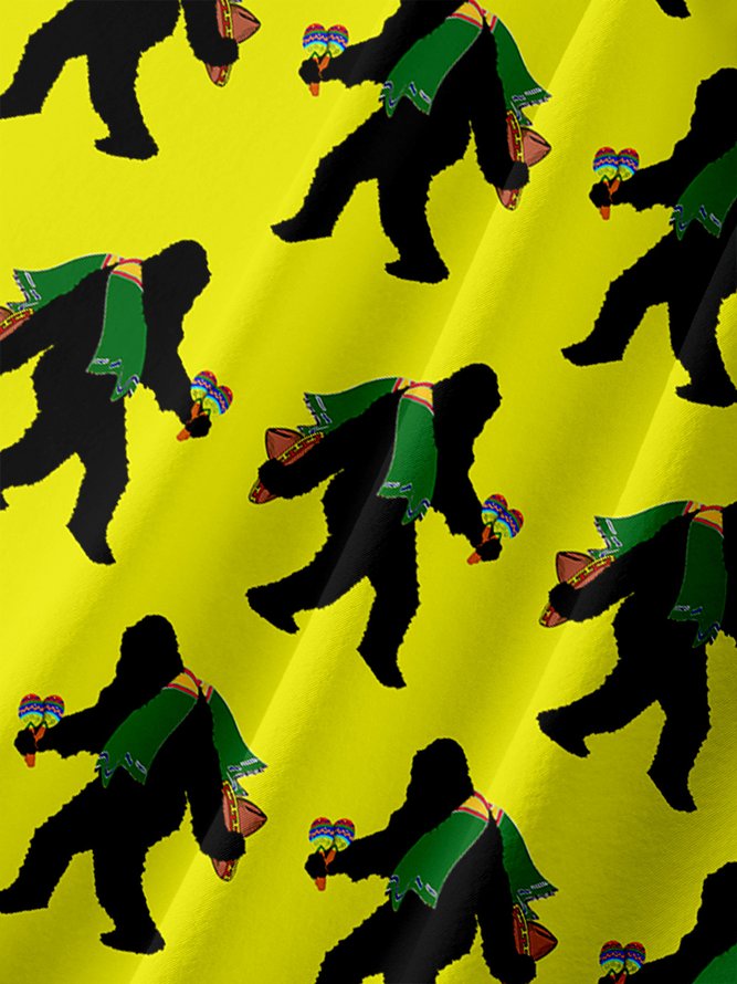 Chimpanzees Cinco De Mayo Chest Pocket Short Sleeve Casual Shirts