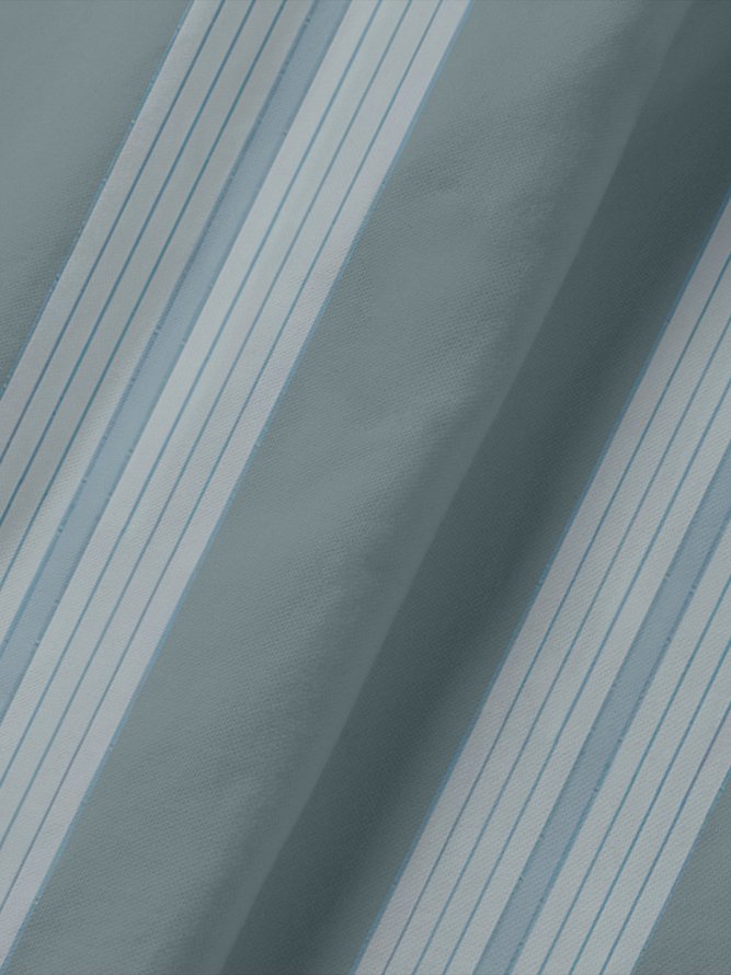 Contrast Striped Button Short Sleeve Bowling Polo Shirt